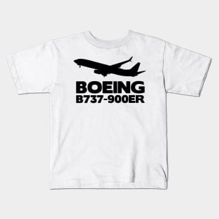 Boeing B737-900ER Silhouette Print (Black) Kids T-Shirt